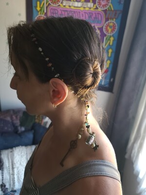 Crystal Beads - Head Hair Body Wrap - Hippie Boho Festival Gemstone Jewelry - image7